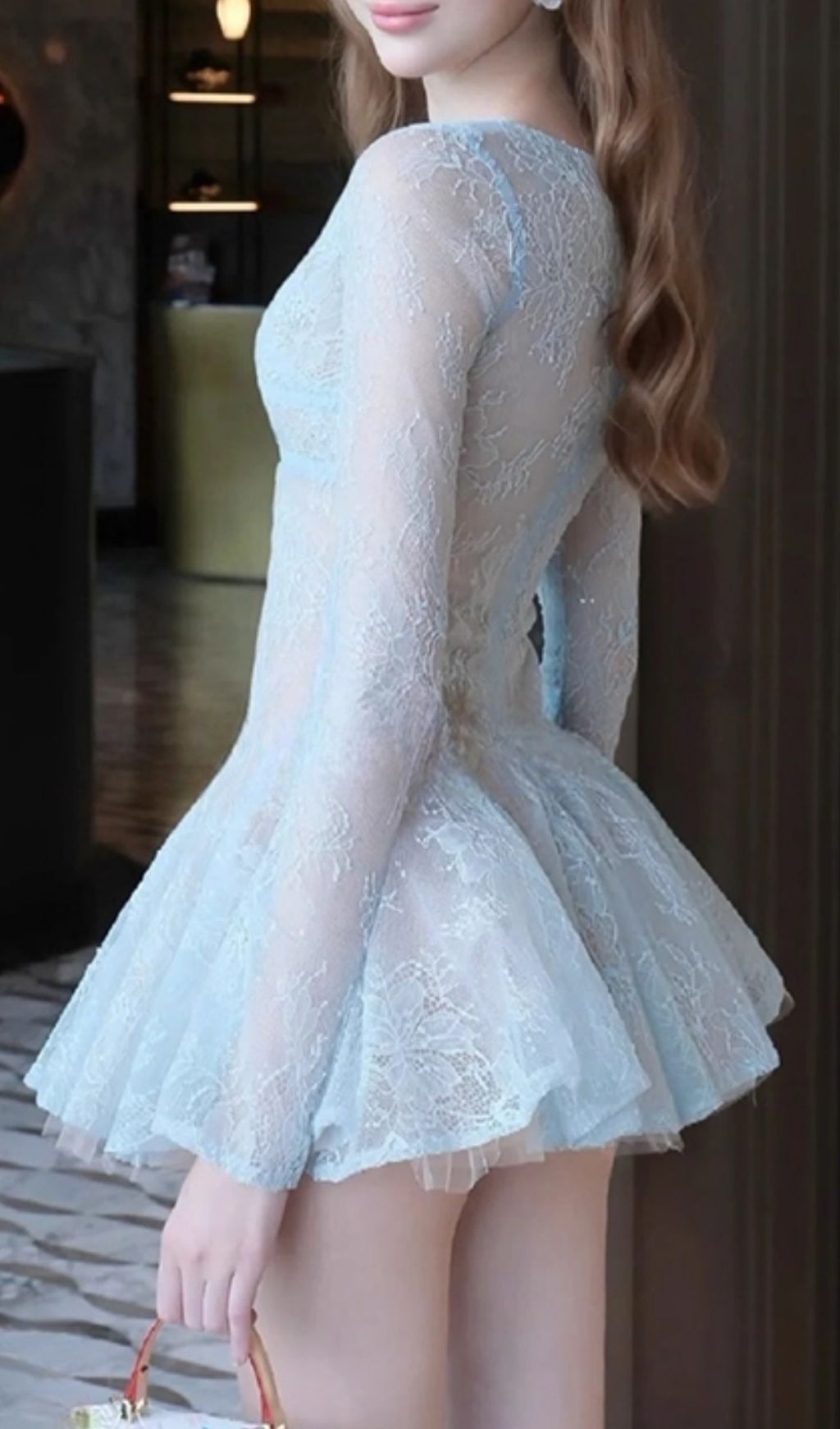 Itsuki Lace Long Sleeve Mini Dress