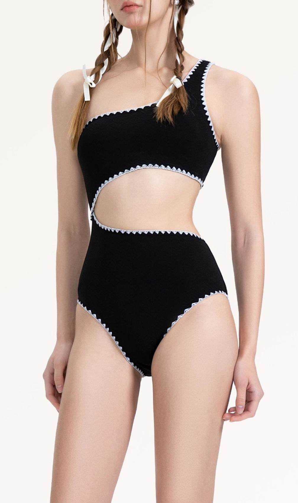 Garance Black Cutout One-Piece Swimsuit