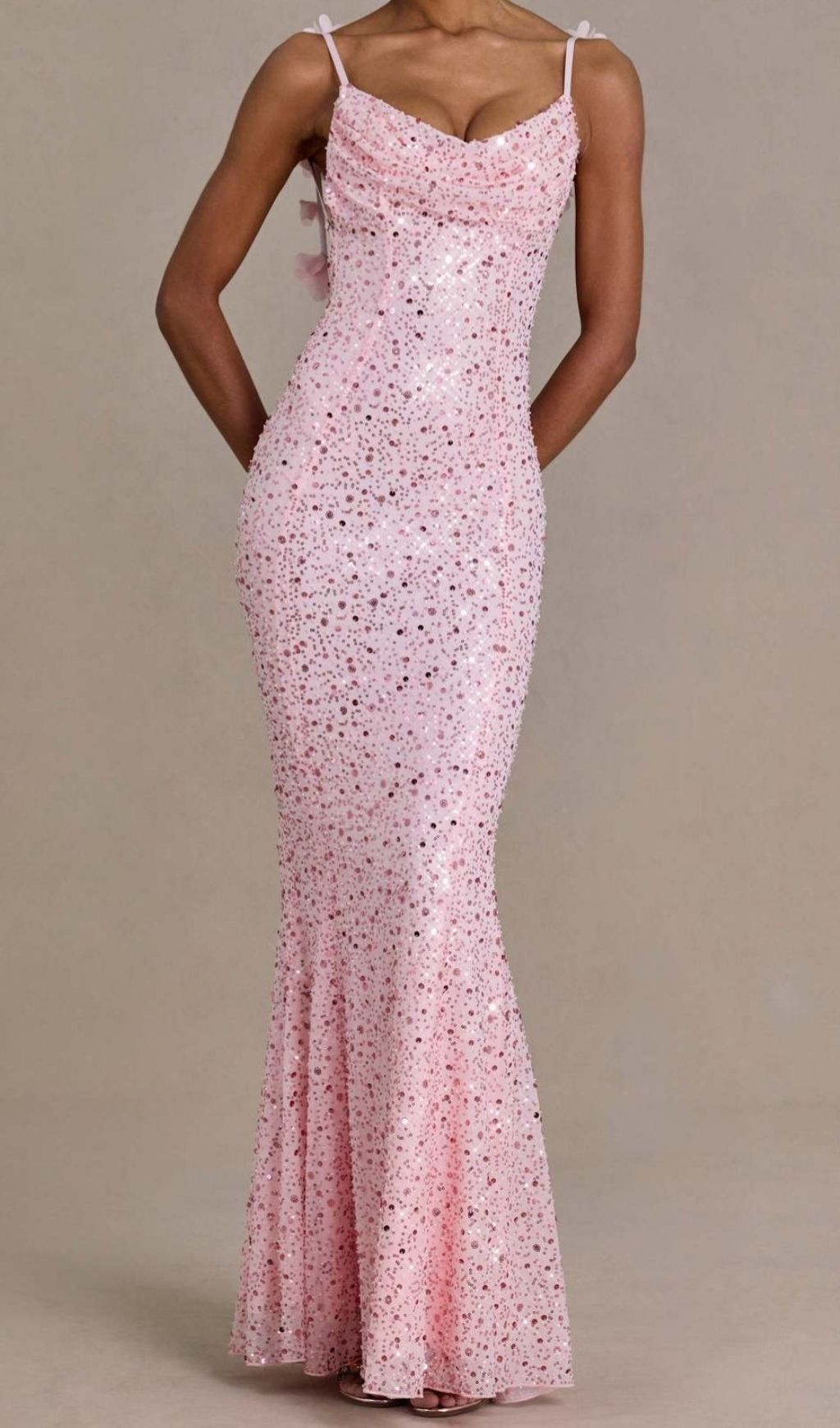 Khaza Dazzling Pink Sequin Backless Maxi Gown - Strappy Formal Dress