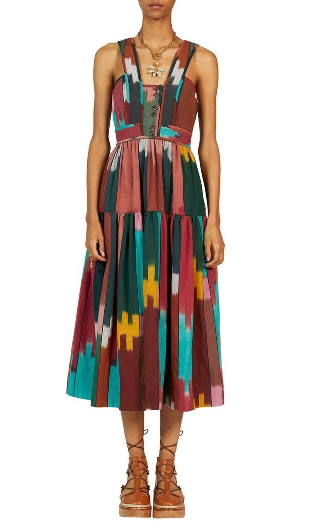 Geneva Strappy Printed Midi Dress