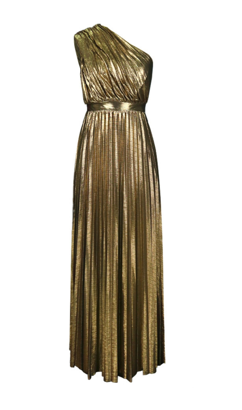 Bahia Gold One Shoulder Maxi Dress
