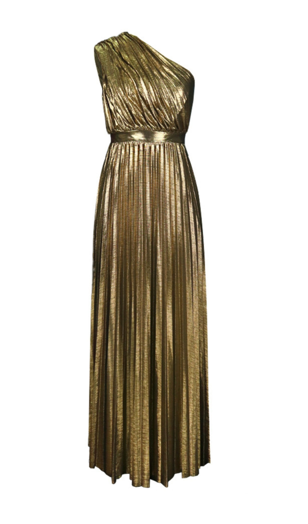 Bahia Gold One Shoulder Maxi Dress