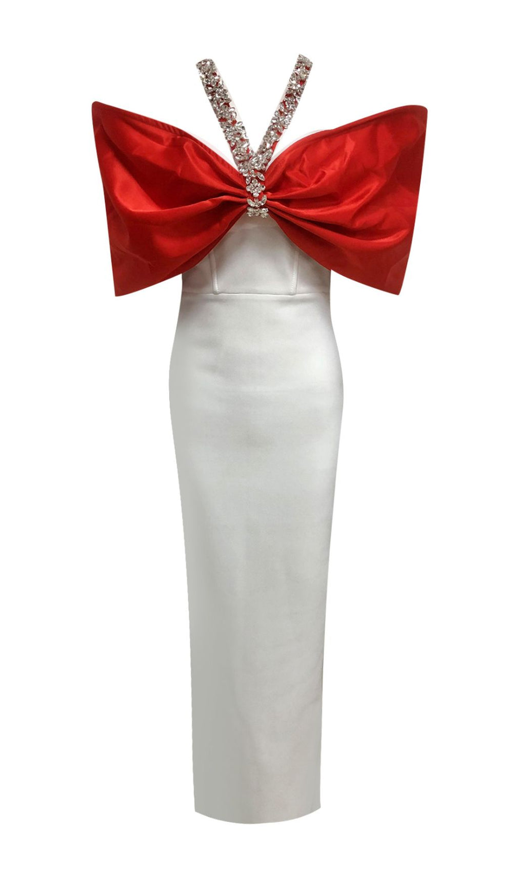 Fenella Diamante Halter Bandage Maxi Dress