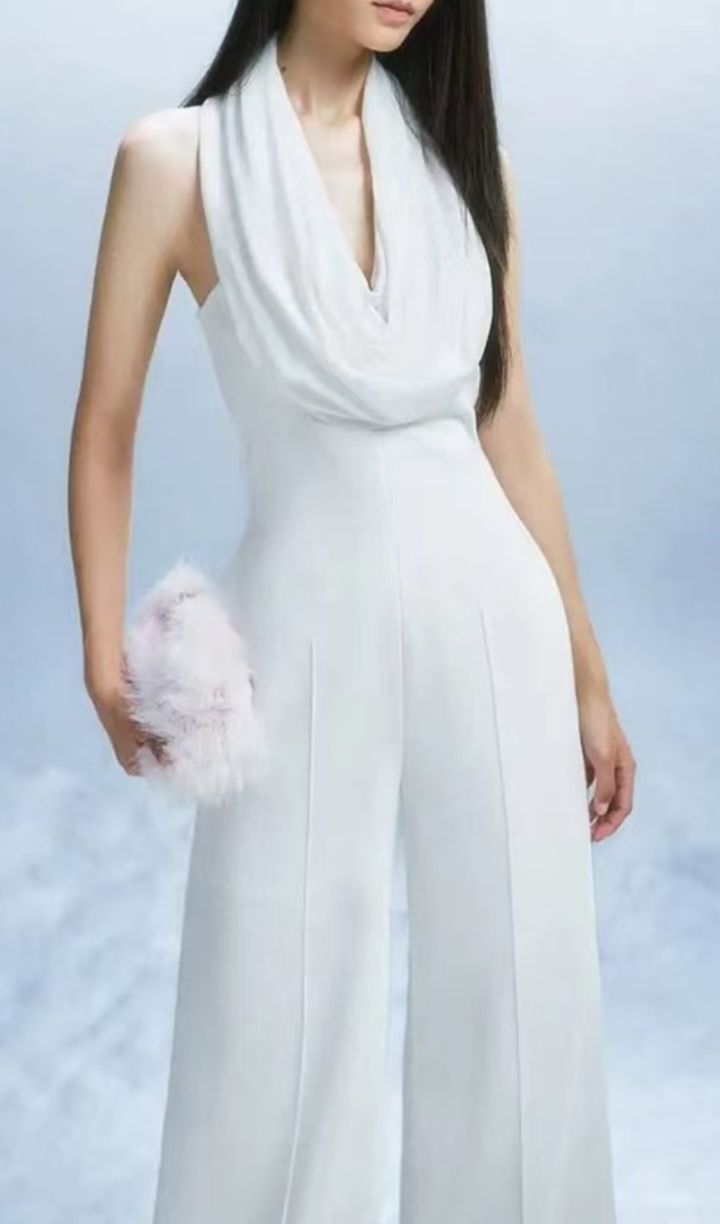 Goodwin White Halter Jumpsuit