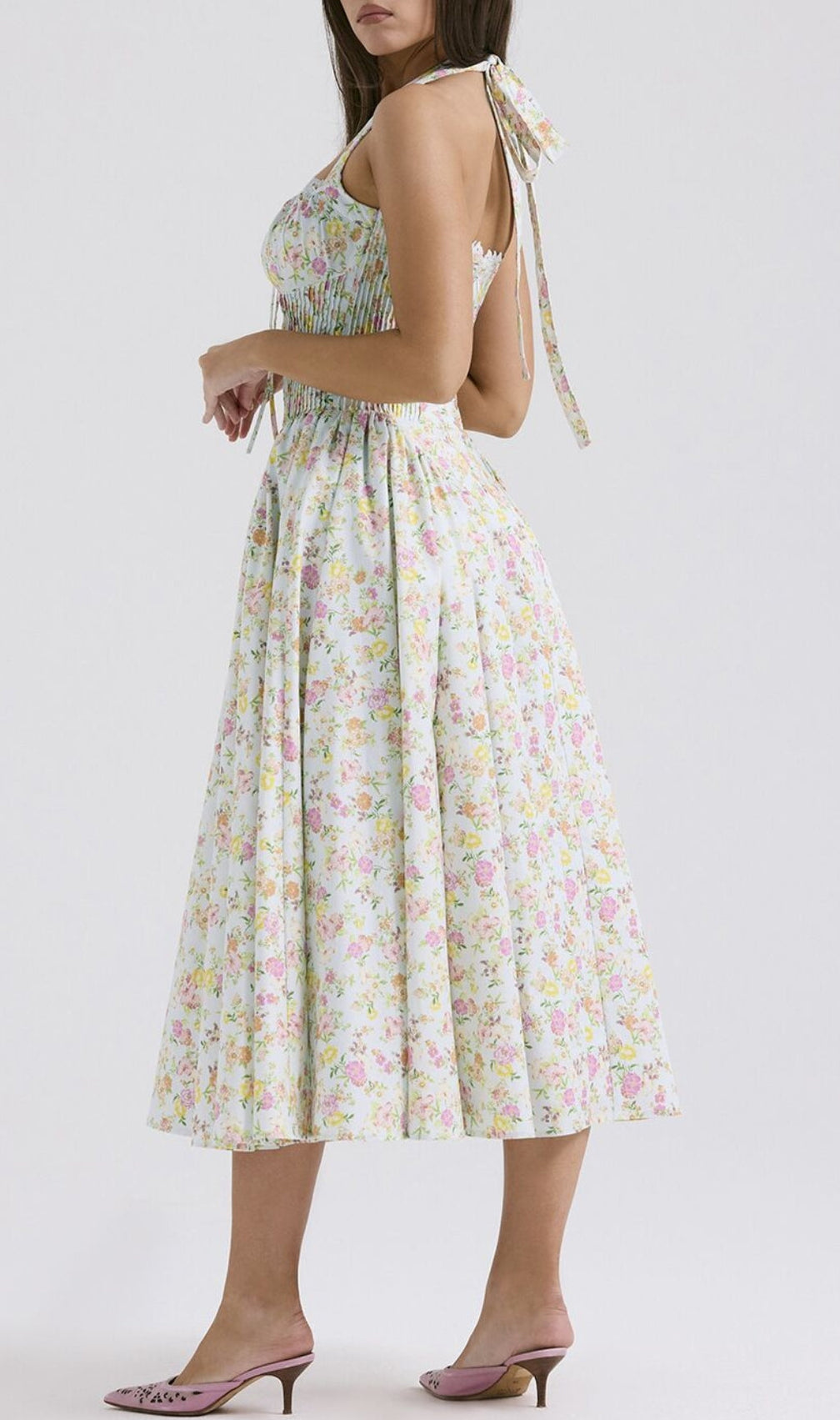 Allegro Green Floral Midi Dress