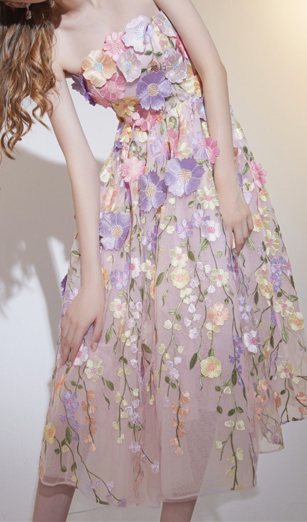 Danyale Strapless Flower Maxi Dress