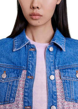 BATRI MIXED MEDIA DENIM JACKET