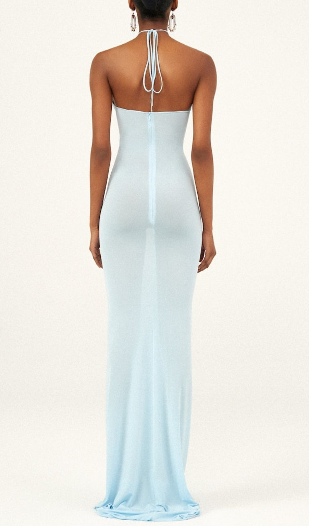 Neutrals Floral-Appliqué Strapless Gown Maxi Dress