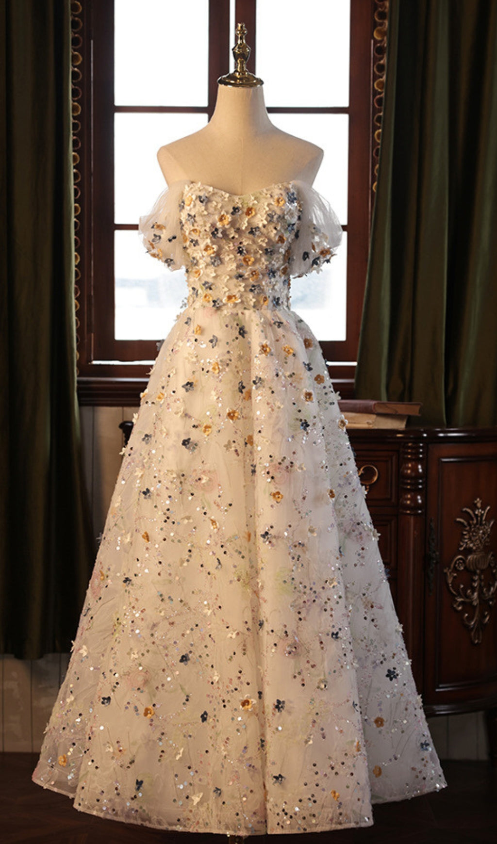 Amayah Flower Embellished Maxi Dress