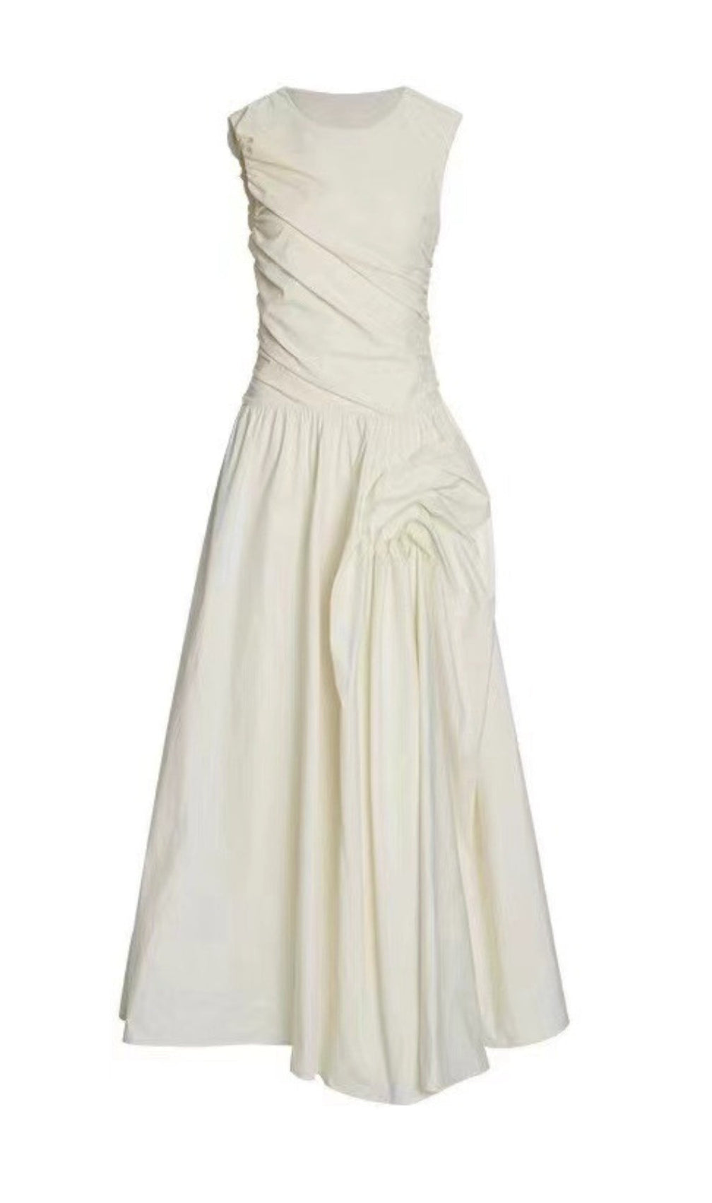 Atalaya White Ruched Maxi Dress