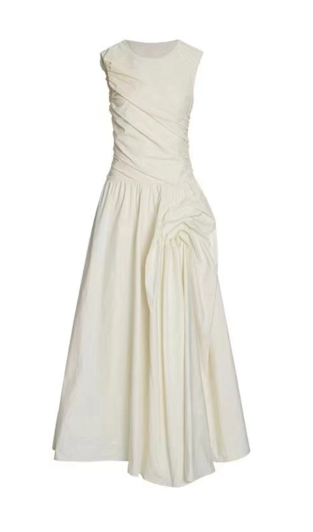 Atalaya White Ruched Maxi Dress