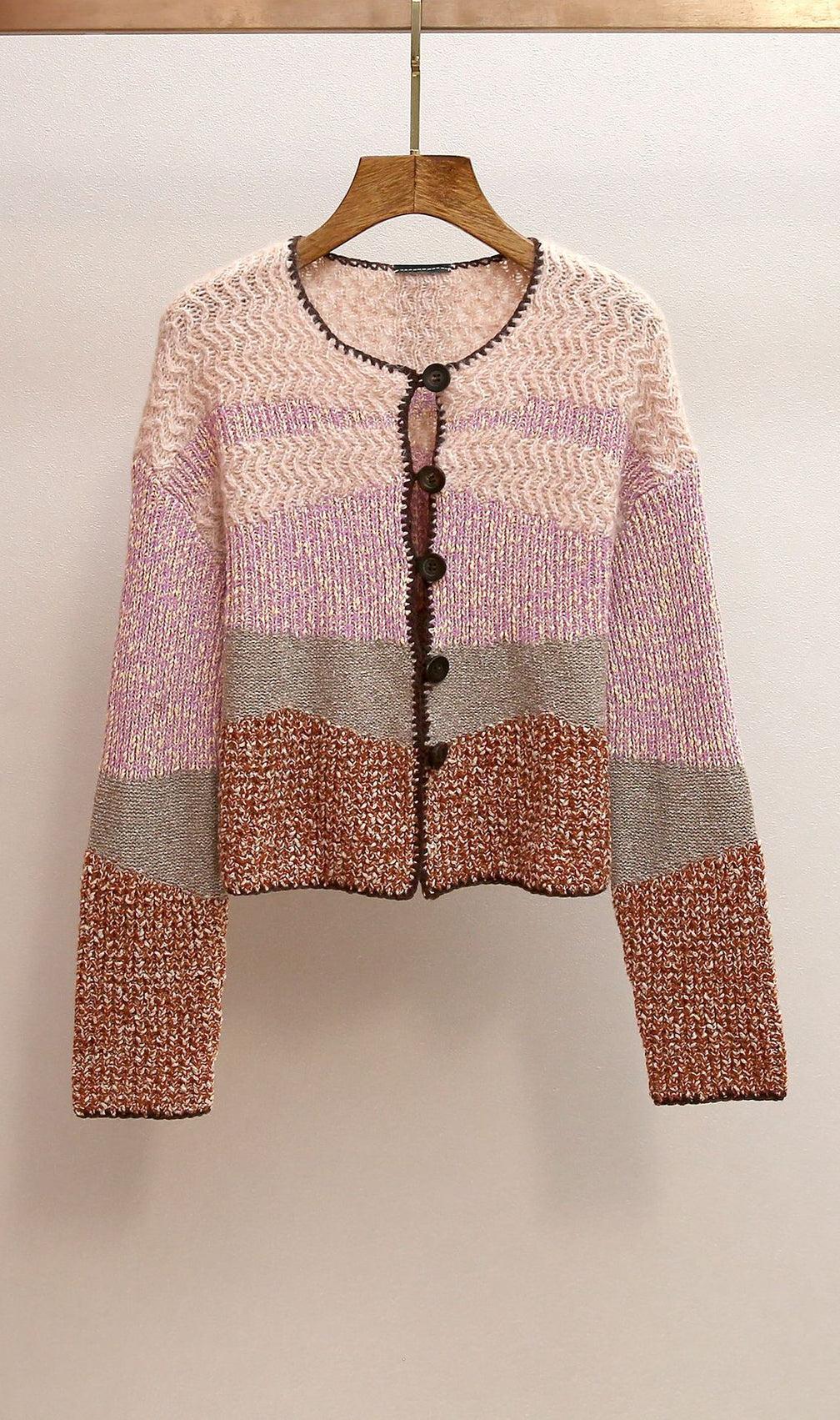 Hasel Multi-Color Striped Knit Cardigan - Chic Boho Layering for Women