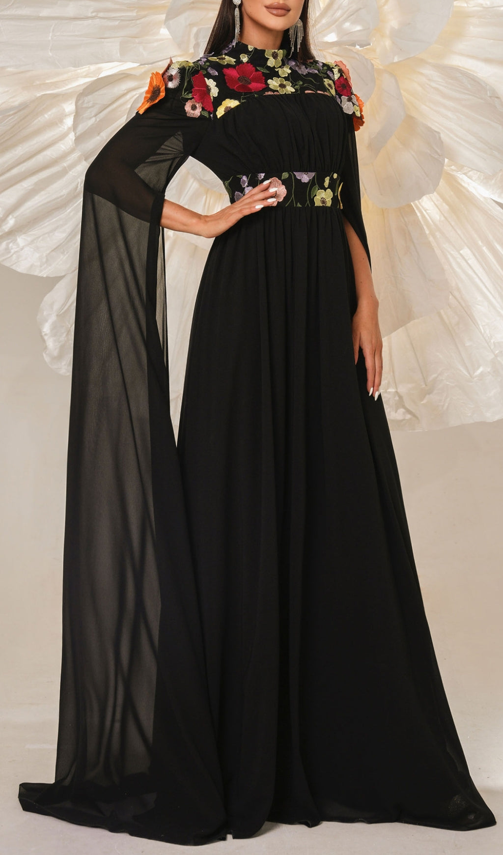 Catalina Flower Mesh Maxi Dress