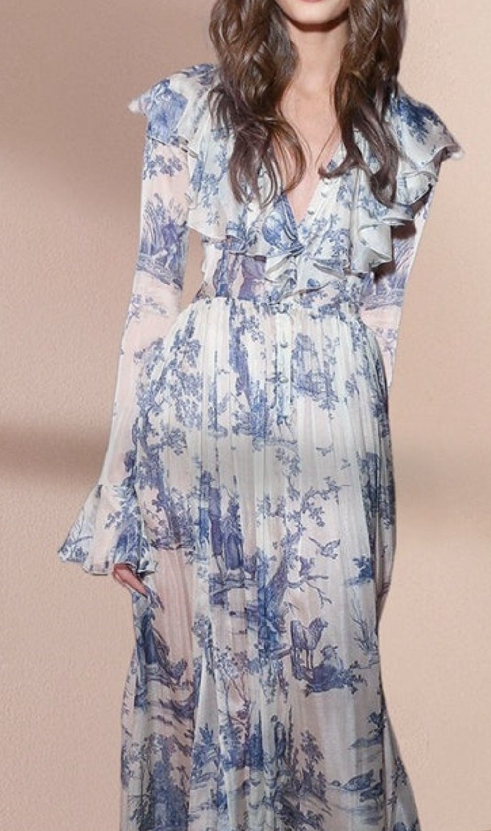 Cosma Floral Long Sleeve Maxi Dress