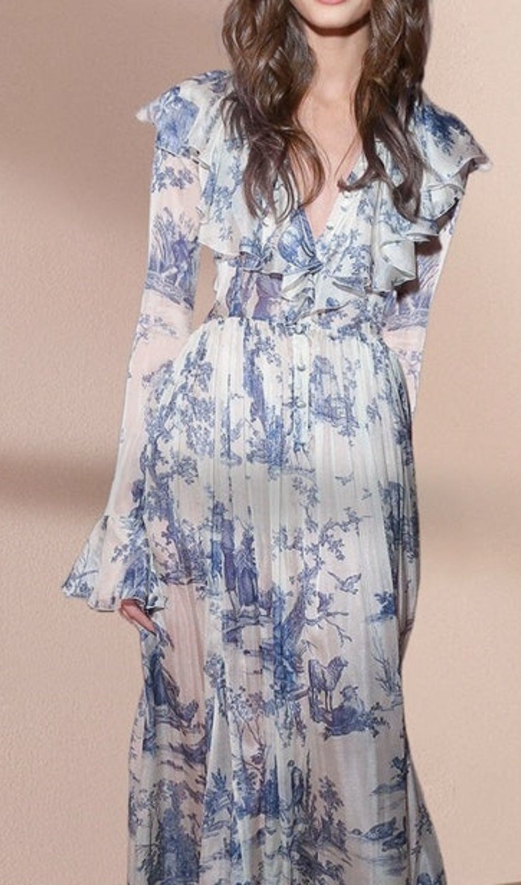 Cosma Floral Long Sleeve Maxi Dress