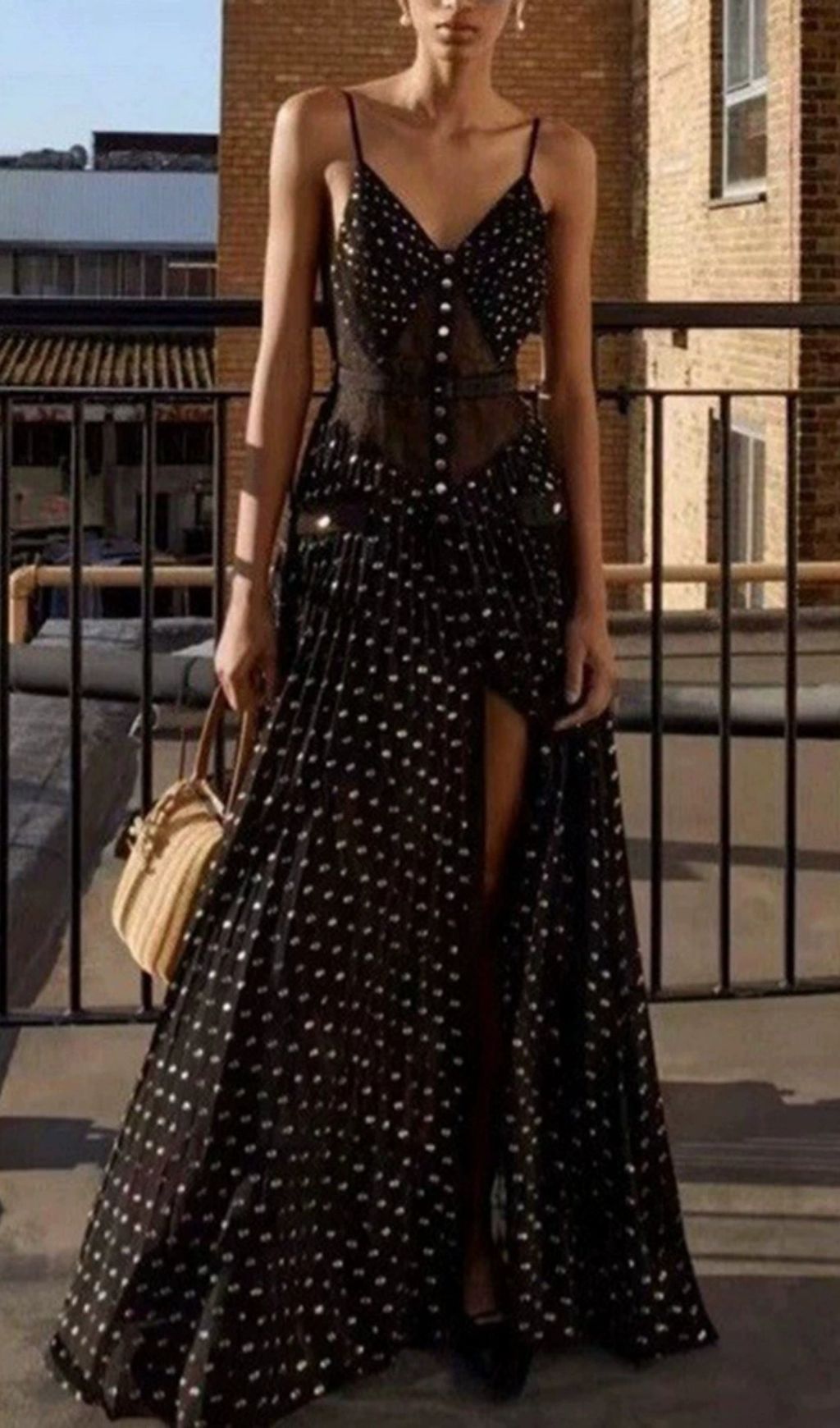 Graciela Strappy Mesh Maxi Dress