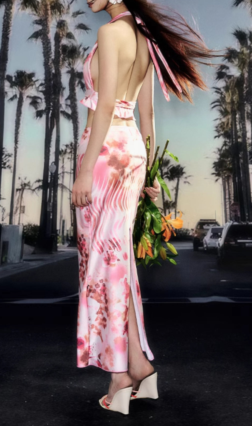 Decima Printed Three-Piece Swimsuit