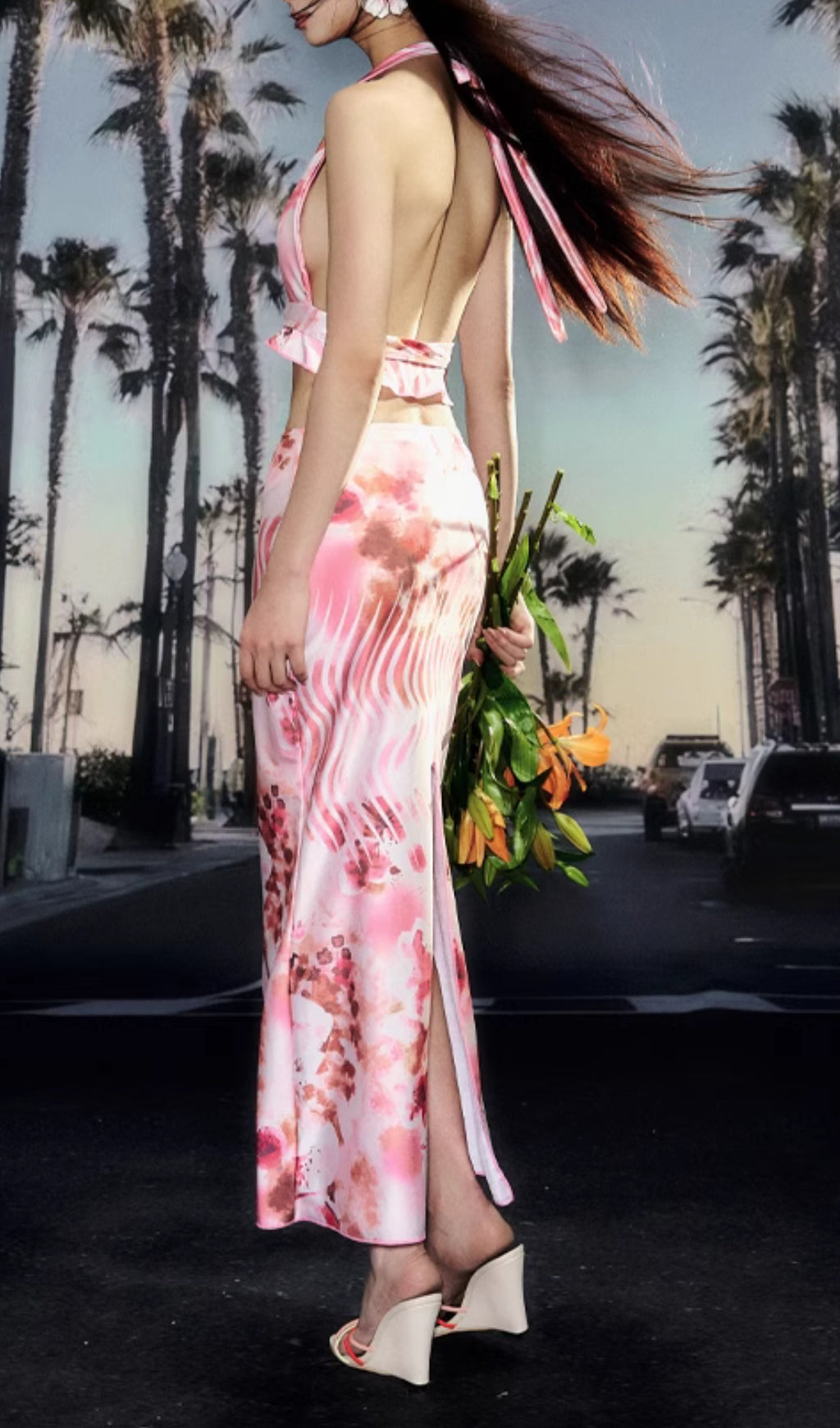 Decima Printed Three-Piece Swimsuit