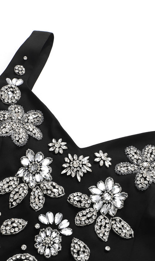 Ladonna Black Strappy Diamante Maxi Dress