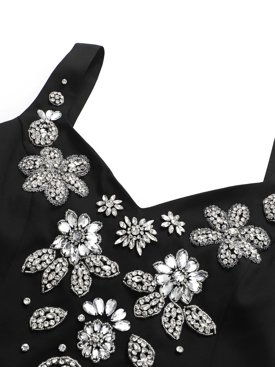 Ladonna Black Strappy Diamante Maxi Dress