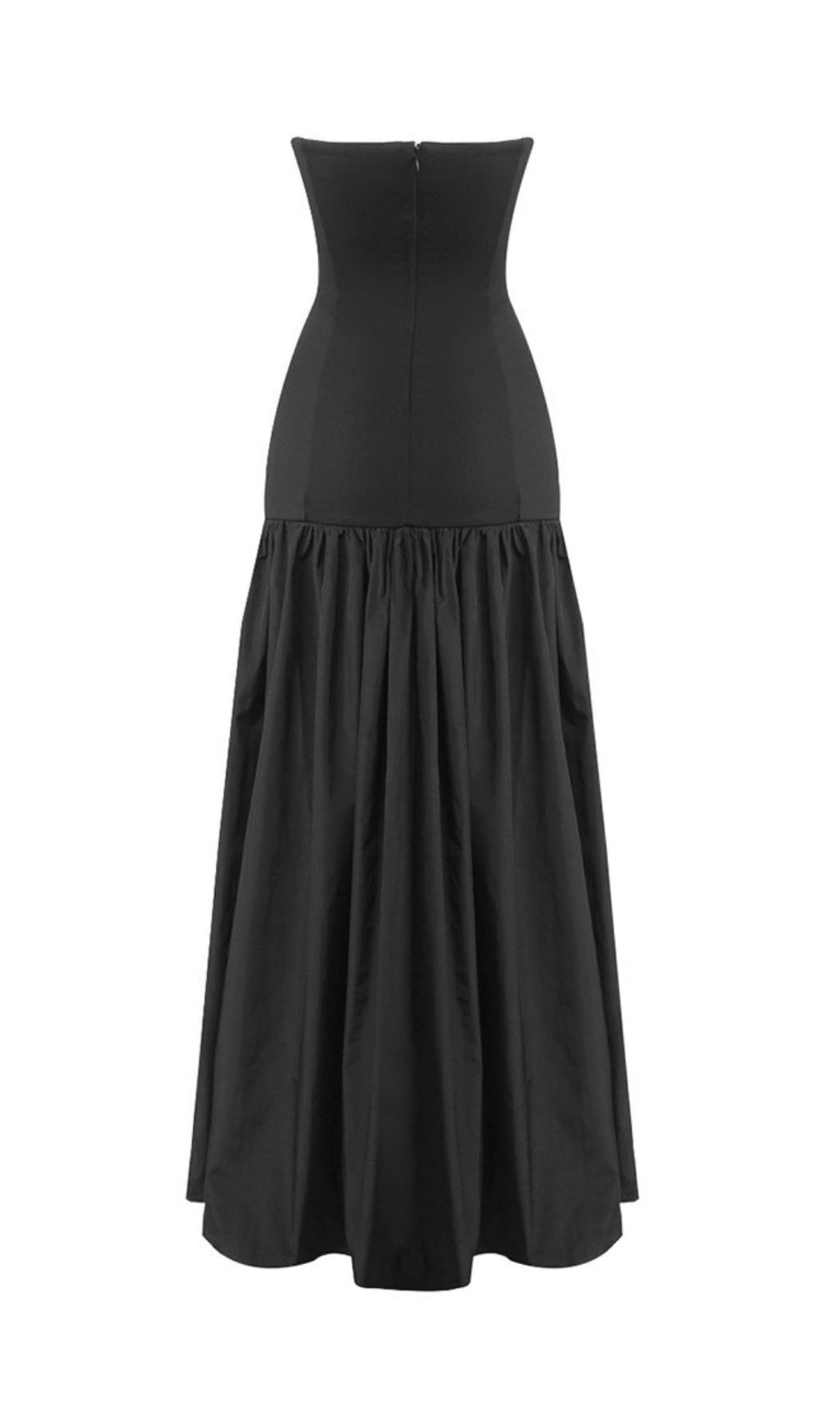 Kaliana Black Strapless Sweetheart Cutout Maxi Gown | Elegant Evening Dress