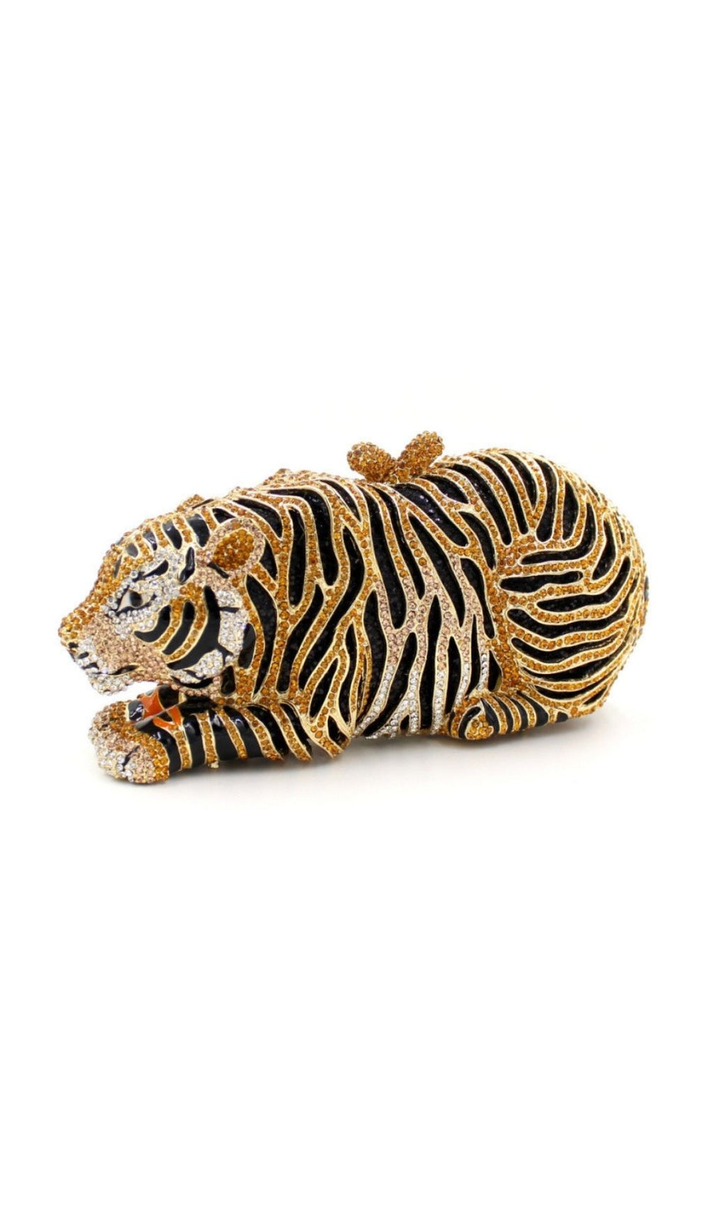 Khia Luxury Tiger Diamante Clutch Bag – Unleash Your Wild Elegance