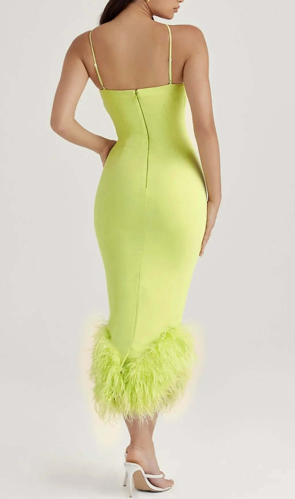 Bandage Backless Midi Dress In Yellow