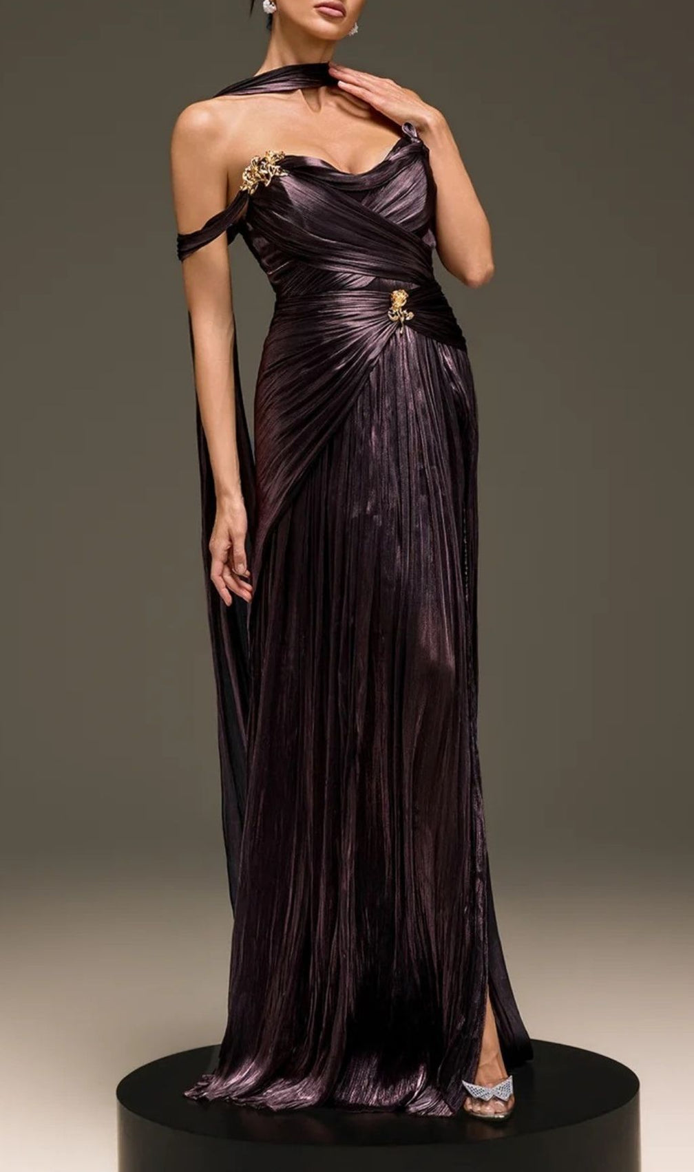 Torvayne Off Shoulder Rose Draped Dress