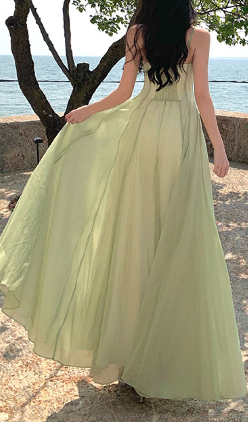 Fala Green Strappy Maxi Dress