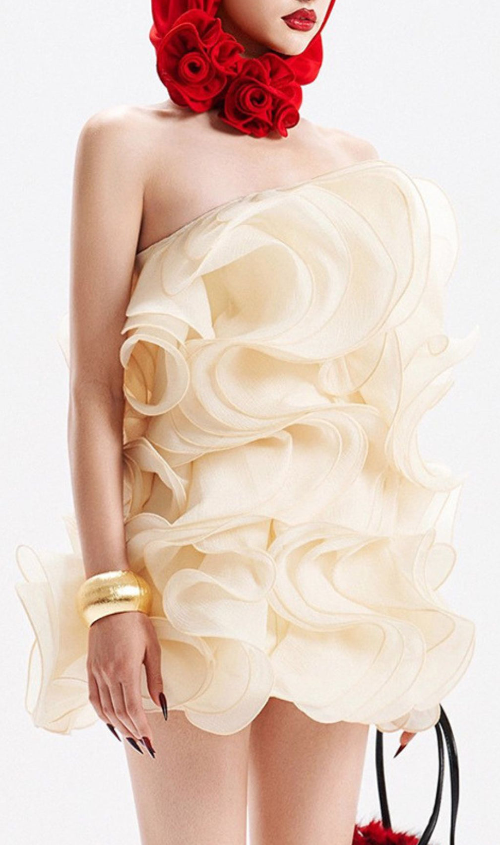 Indiana Voluminous Ruffle Strapless Mini Dress - Effortlessly Chic Party & Cocktail Attire