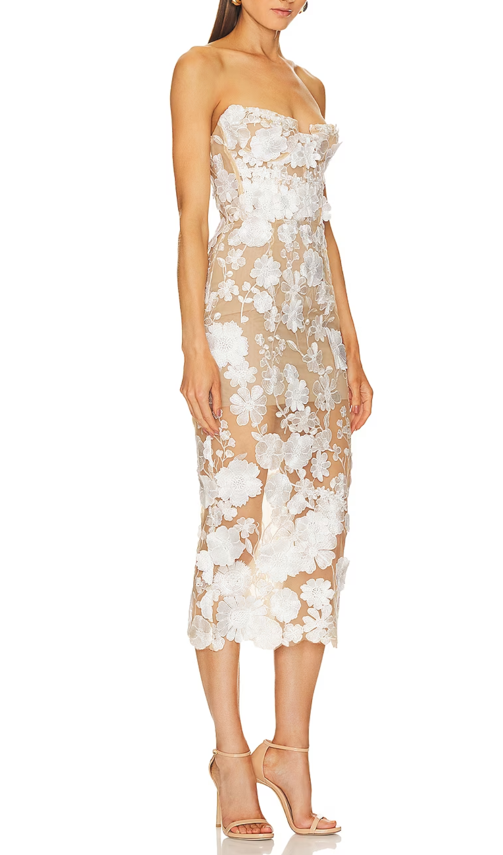 Allegra Strapless Jasmine Midi Dress