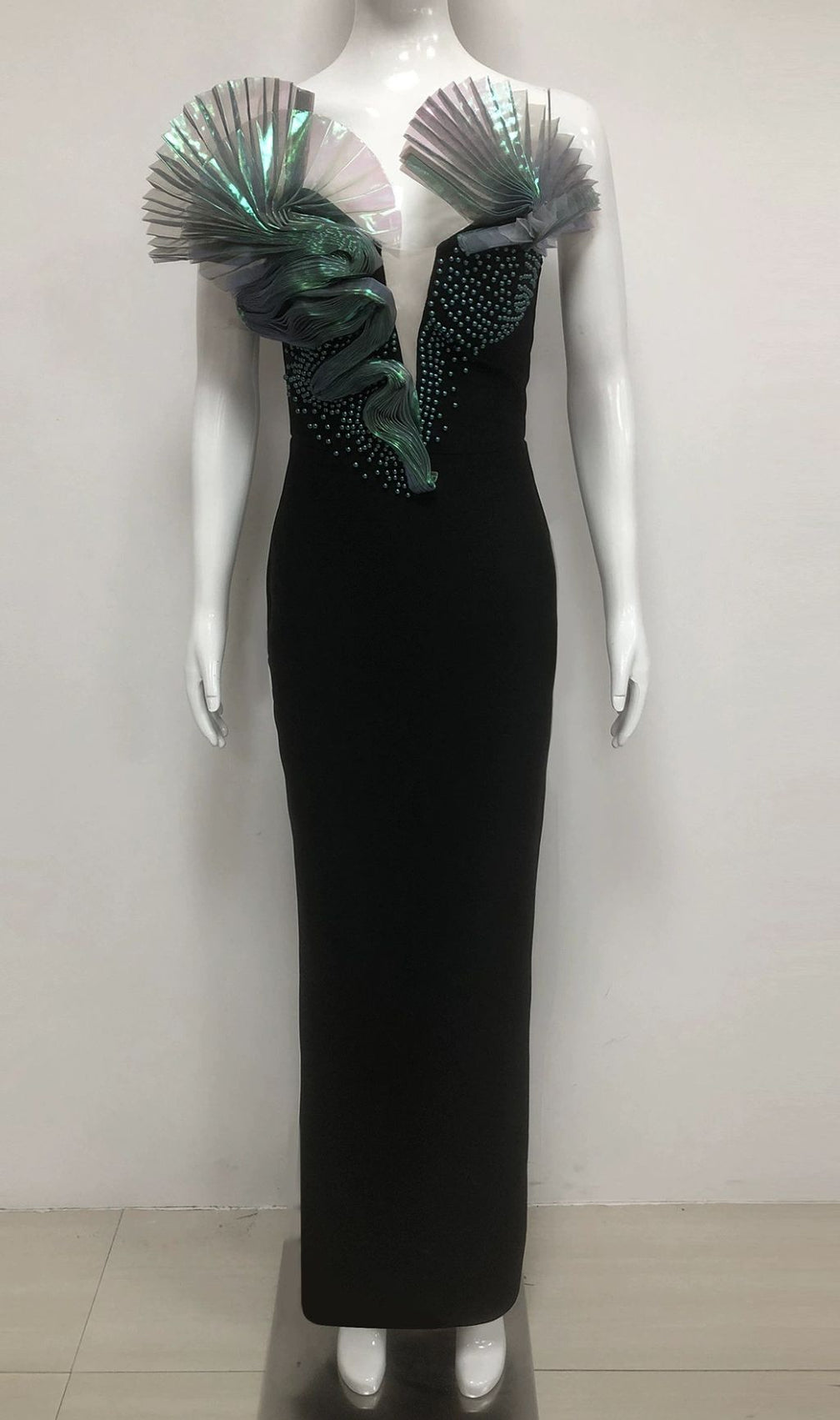 Florida Strapless Beaded Bandage Maxi Dress
