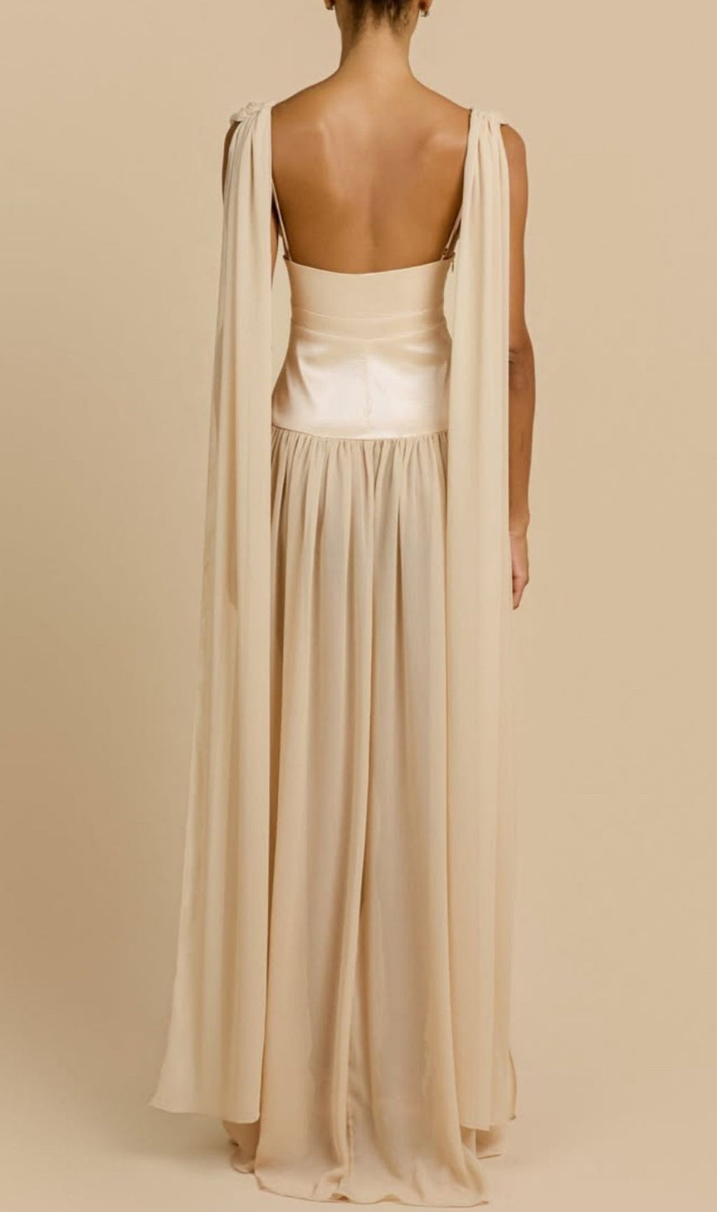 Korinna Ivory Chiffon Maxi Dress