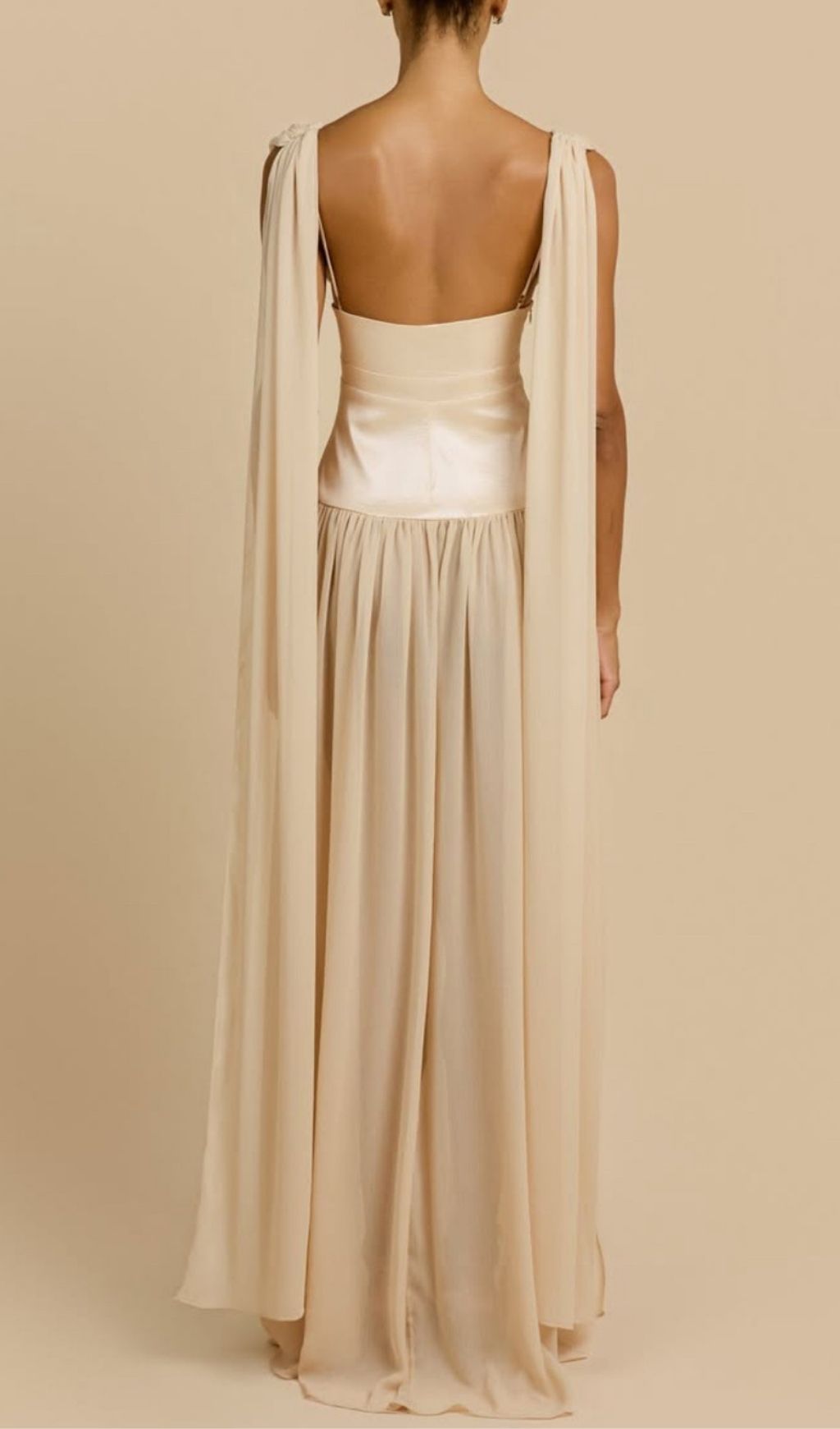Korinna Ivory Chiffon Maxi Dress