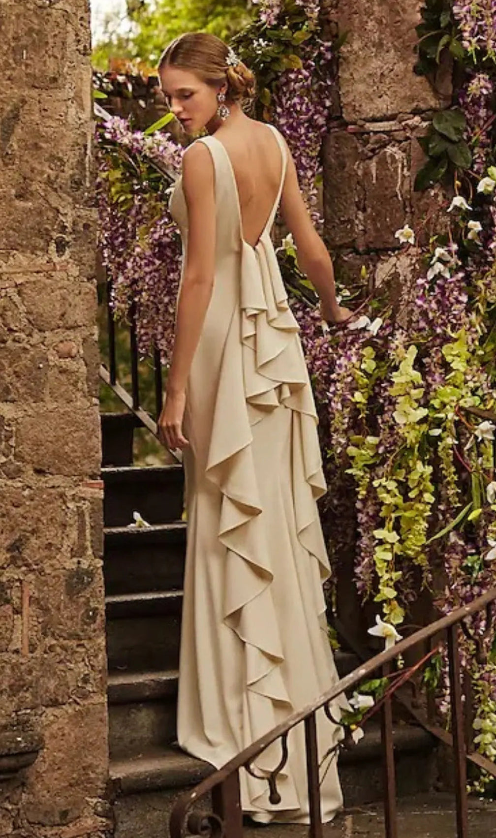 Laminated Ruffle Sleeveless Dress In White