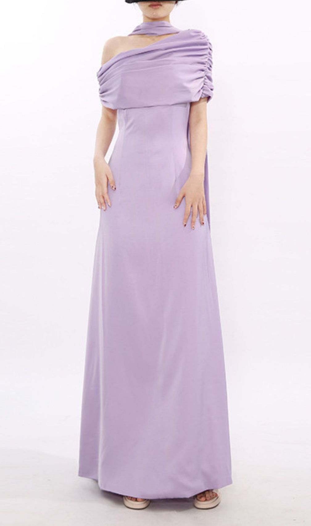 Joost Elegant Lavender Off-Shoulder Maxi Dress