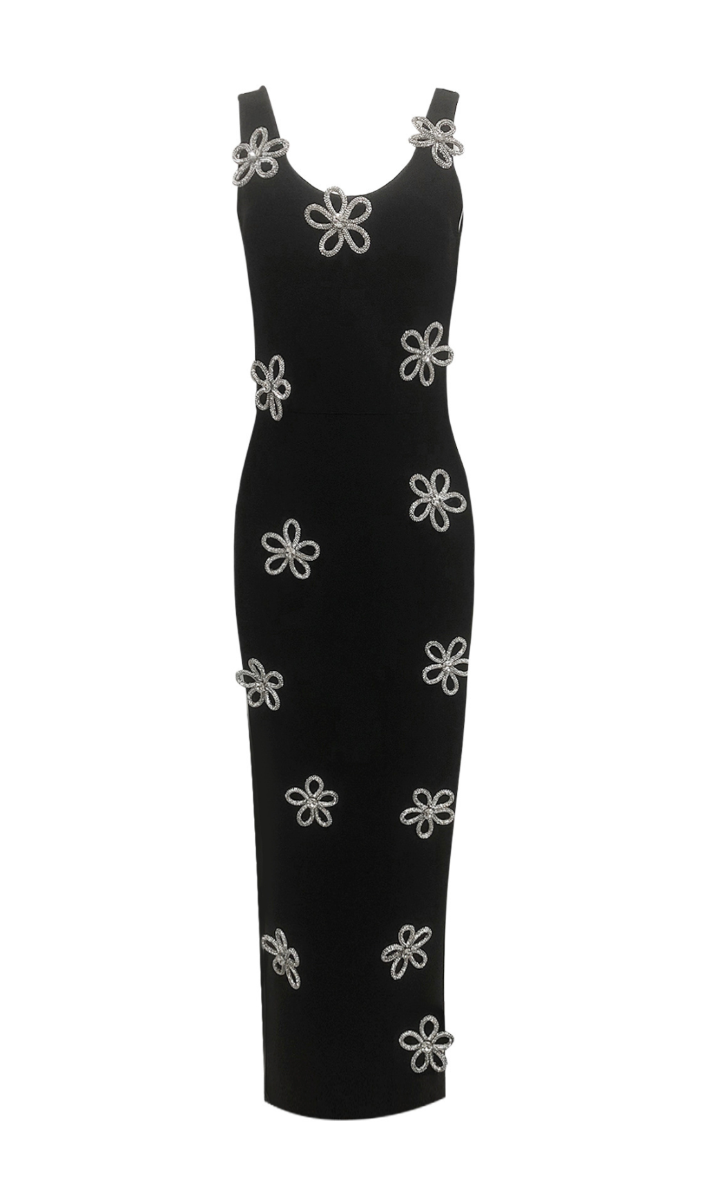 Hunt Black Strappy Flower Bandage Maxi Dress
