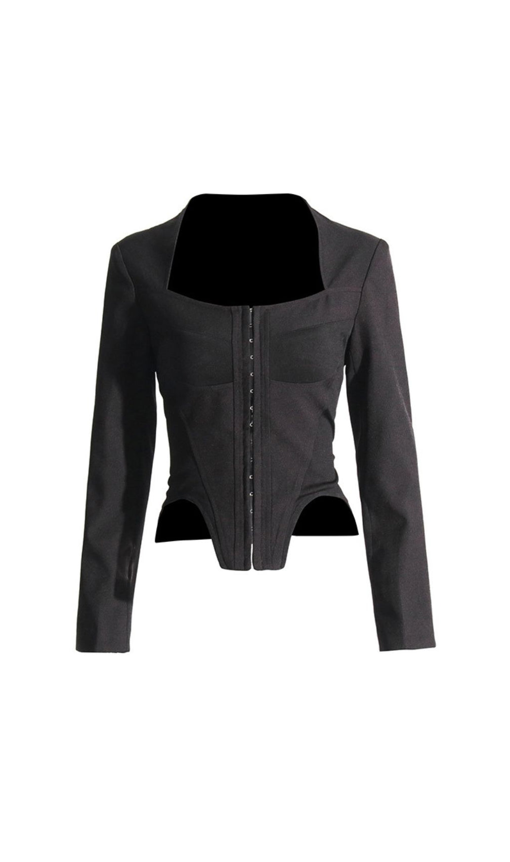 Harel Black Corset Coat Blazer: Structured Sophistication & Empowered Style
