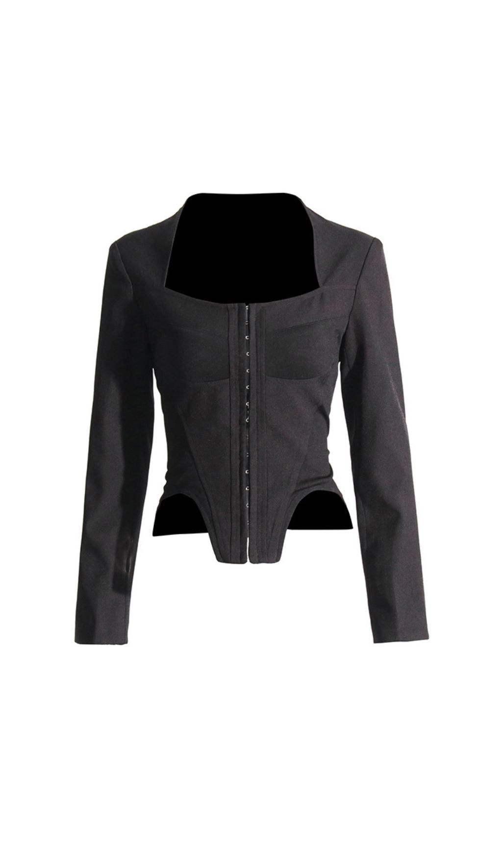 Harel Black Corset Coat Blazer: Structured Sophistication & Empowered Style
