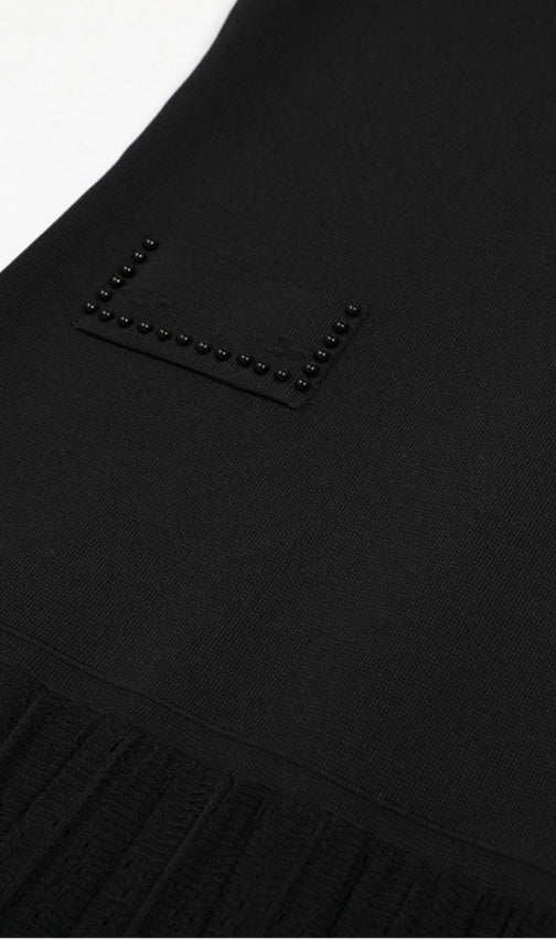 Edie Black Bead Midi Dress & Cardigan