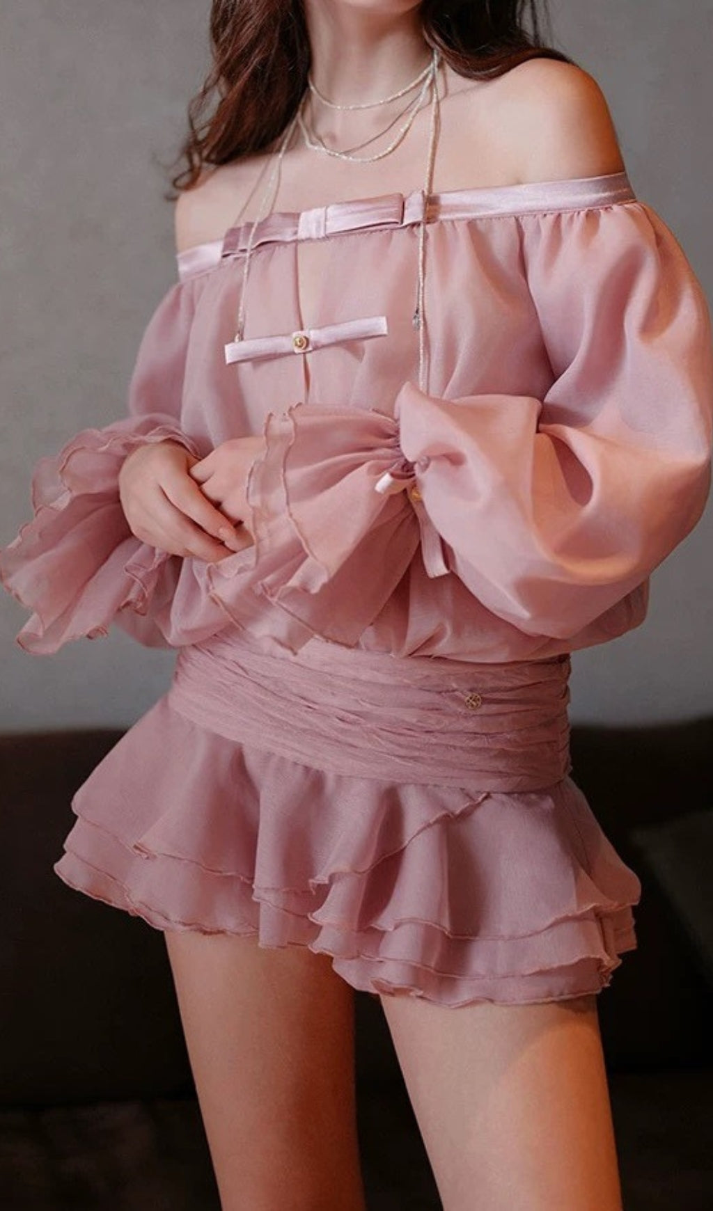 Darragh Off-Shoulder One Piece Skirt Pants