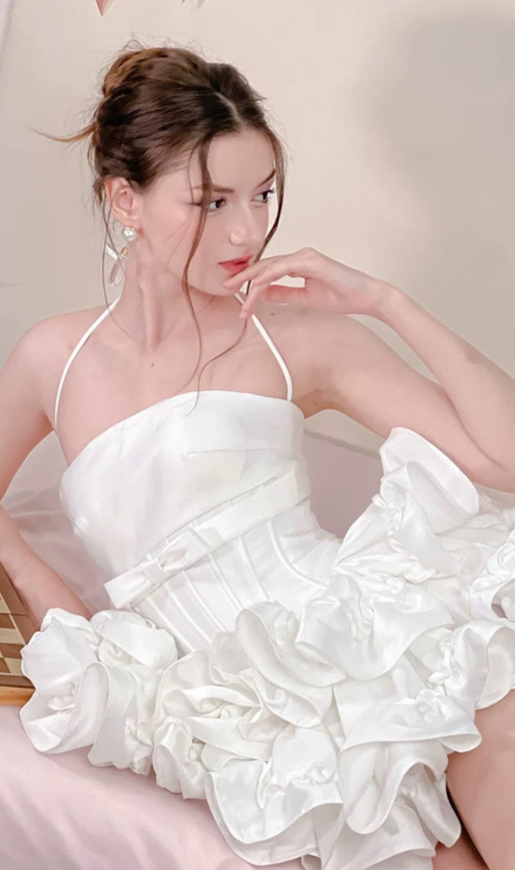 Demelza White Strapless Corset Mini Dress