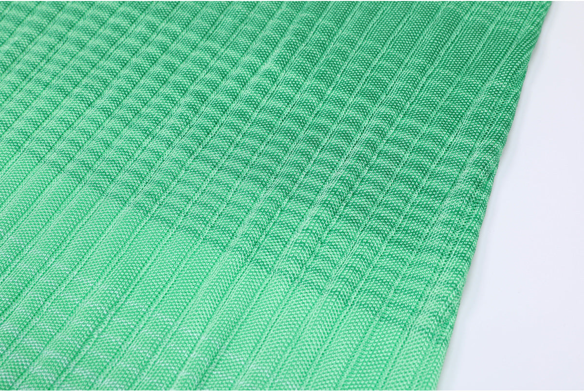 Vibrant Green Ombre Ribbed Knit Maxi Dress - Sleeveless Summer Style for Women