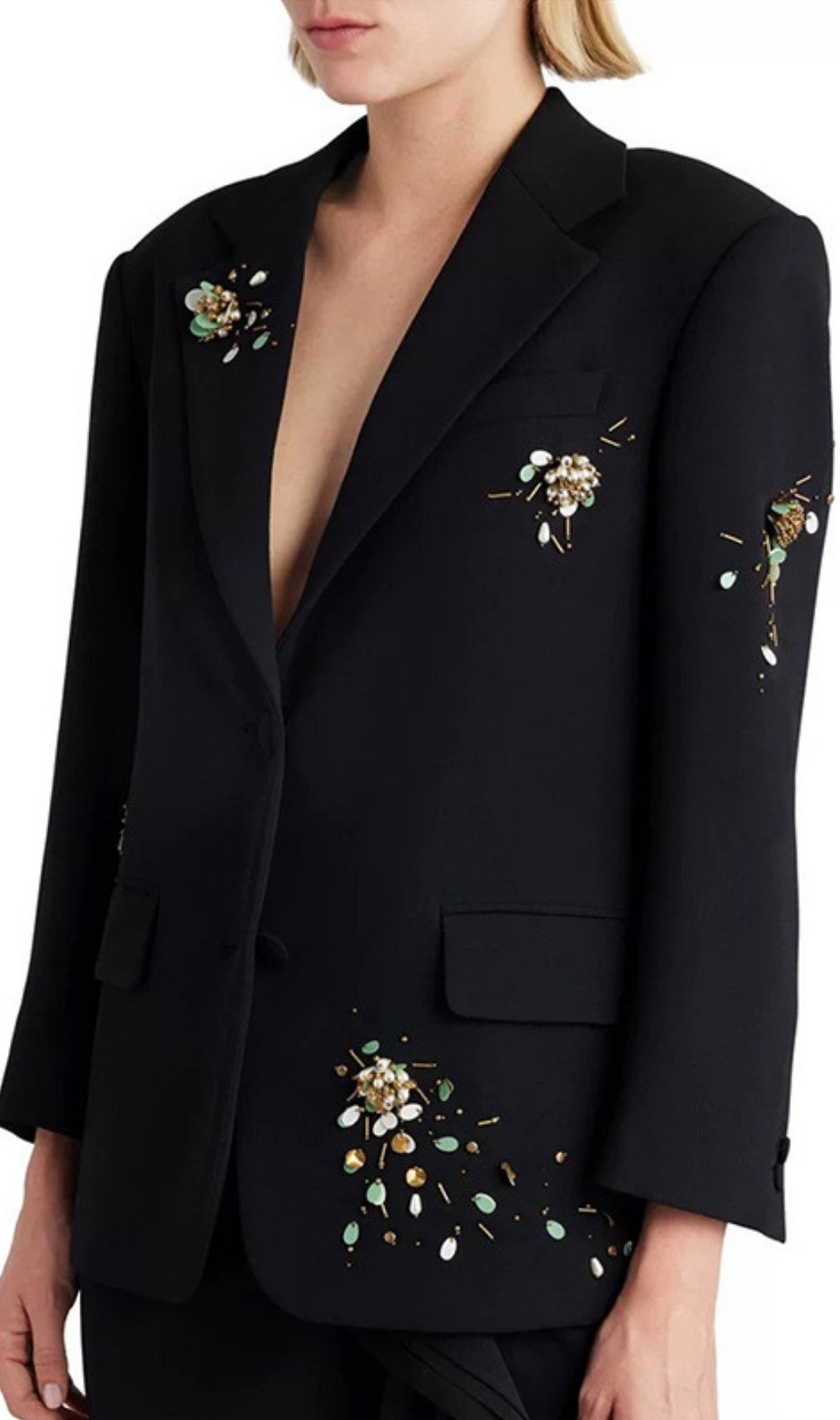 Glenys Black Embellished Blazer
