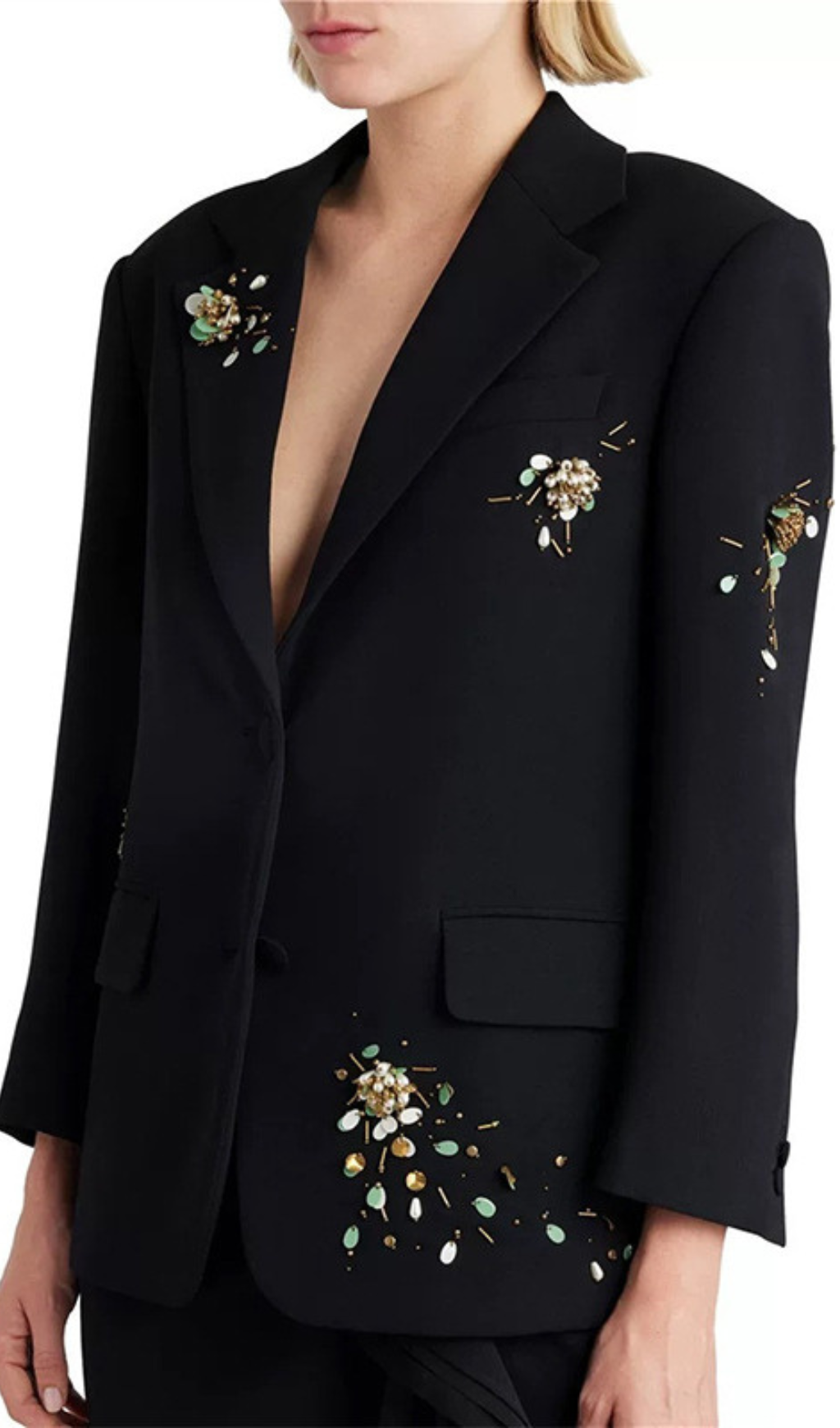 Glenys Black Embellished Blazer