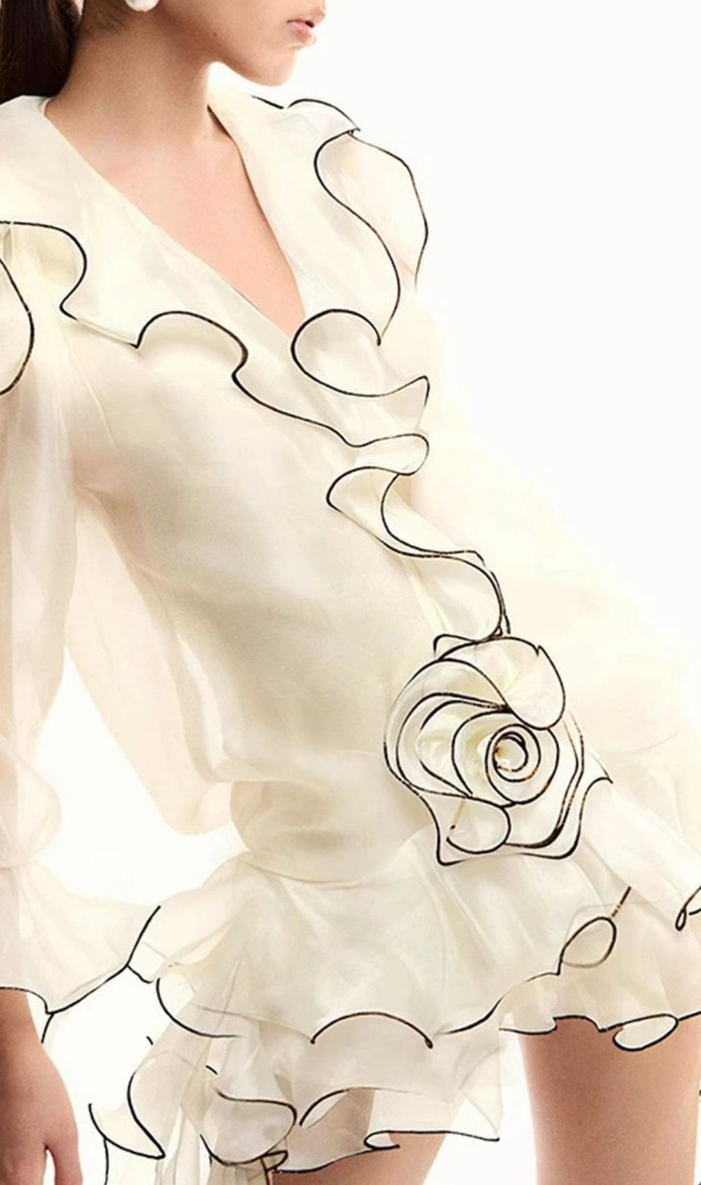 Eudoxie White Ruffle Mini Dress