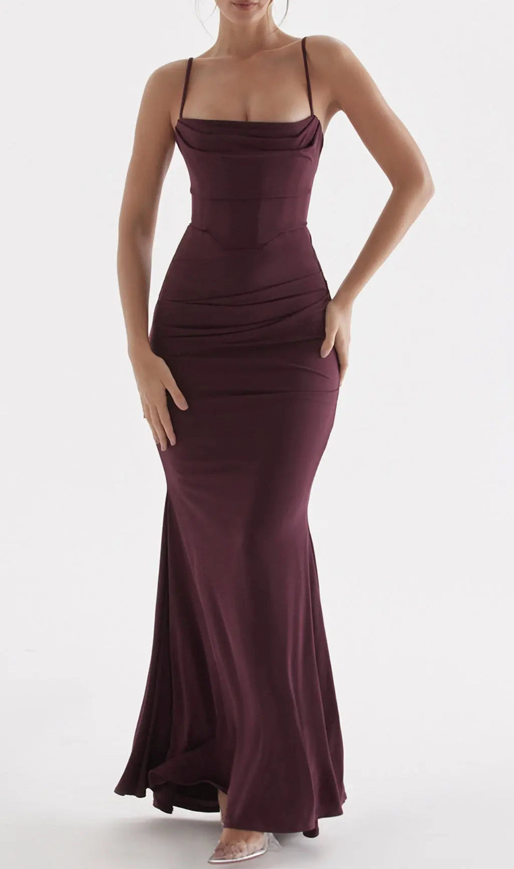 Dark Cherry Corset Maxi Dress