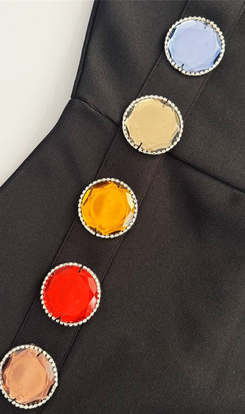 Gill Black Halter Embellished Maxi Dress