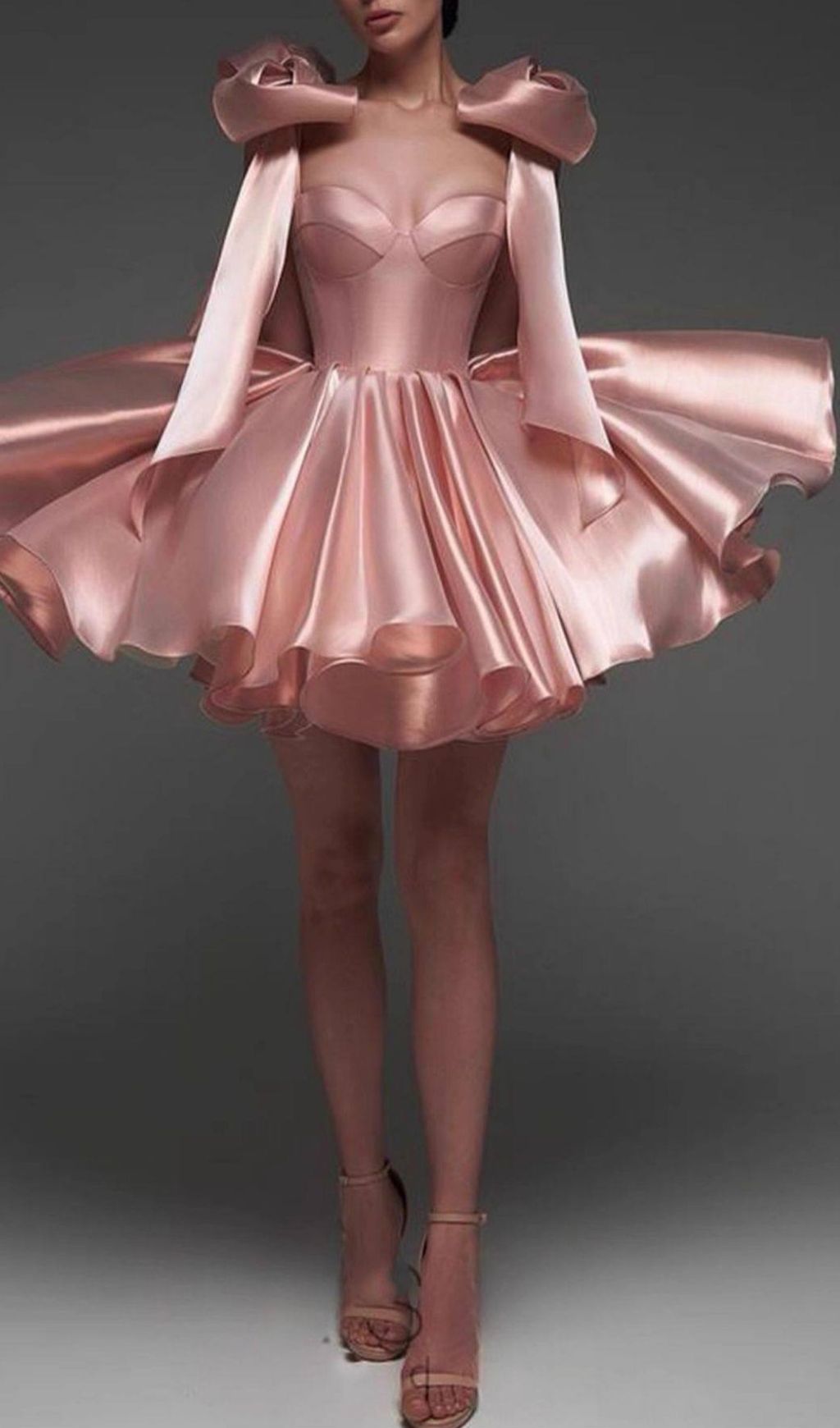 Jazzlyn Blush Pink Satin Bow Mini Dress | Glamorous Party & Cocktail