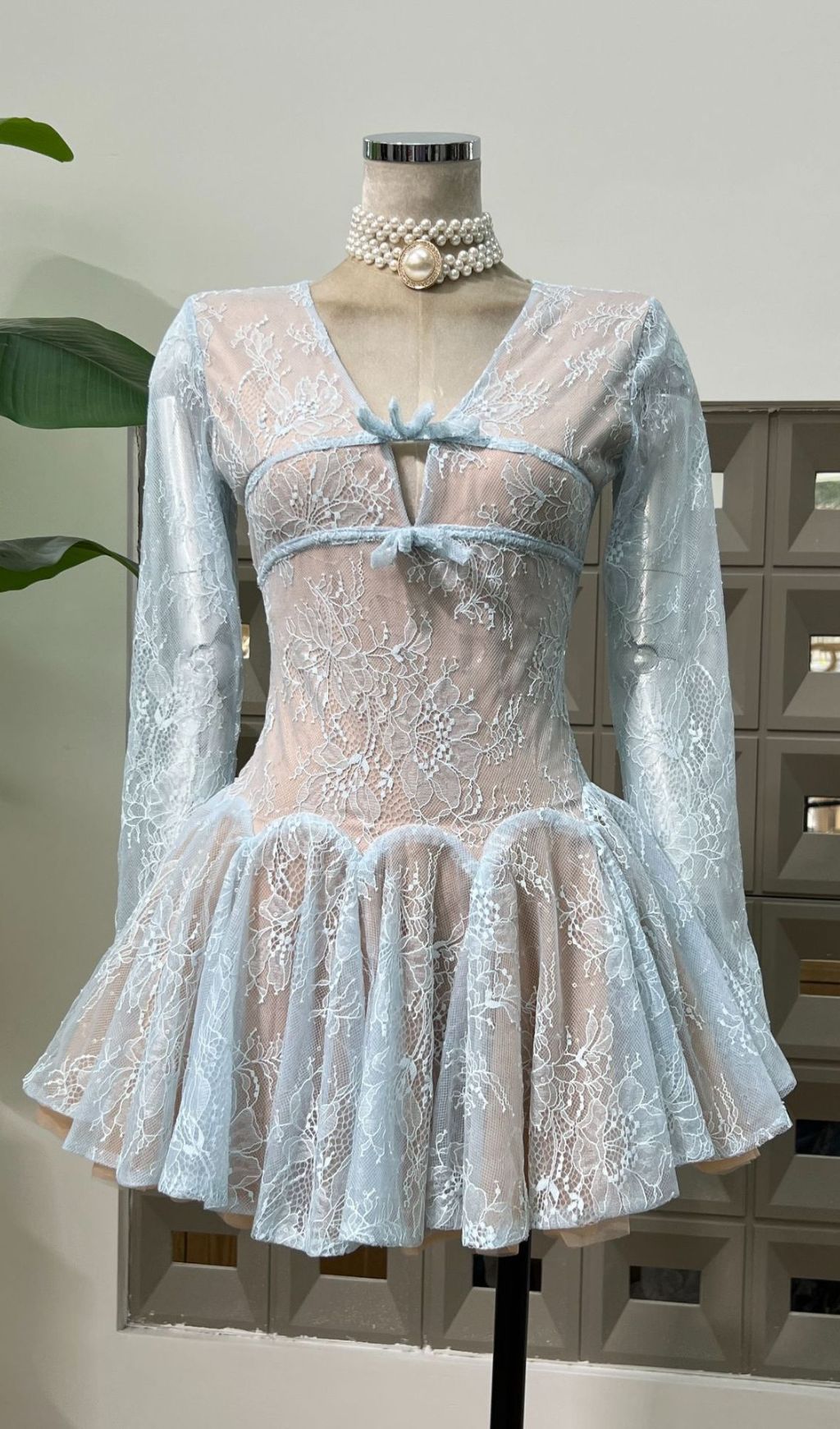 Itsuki Lace Long Sleeve Mini Dress